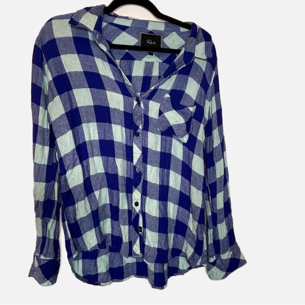 RAILS | Hunter Blue Mint Checkered Button Down
